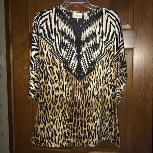 New Chico's Leopard/Zebra Animal Print Tunic Top